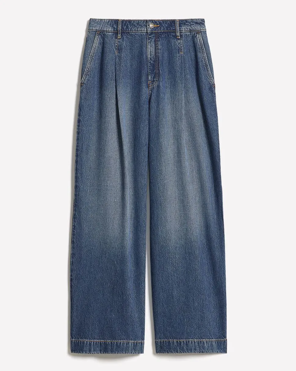 Mid-Rise Wide-Leg Medium-Wash Jeans