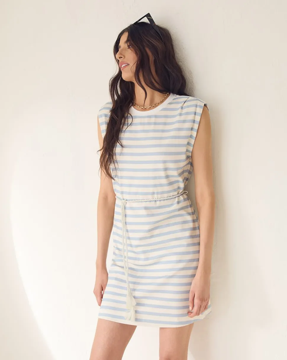 Mini Extended-Sleeve Dress with Removable Rope Belt