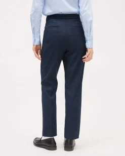 Navy Slim-Leg High-Rise Pant