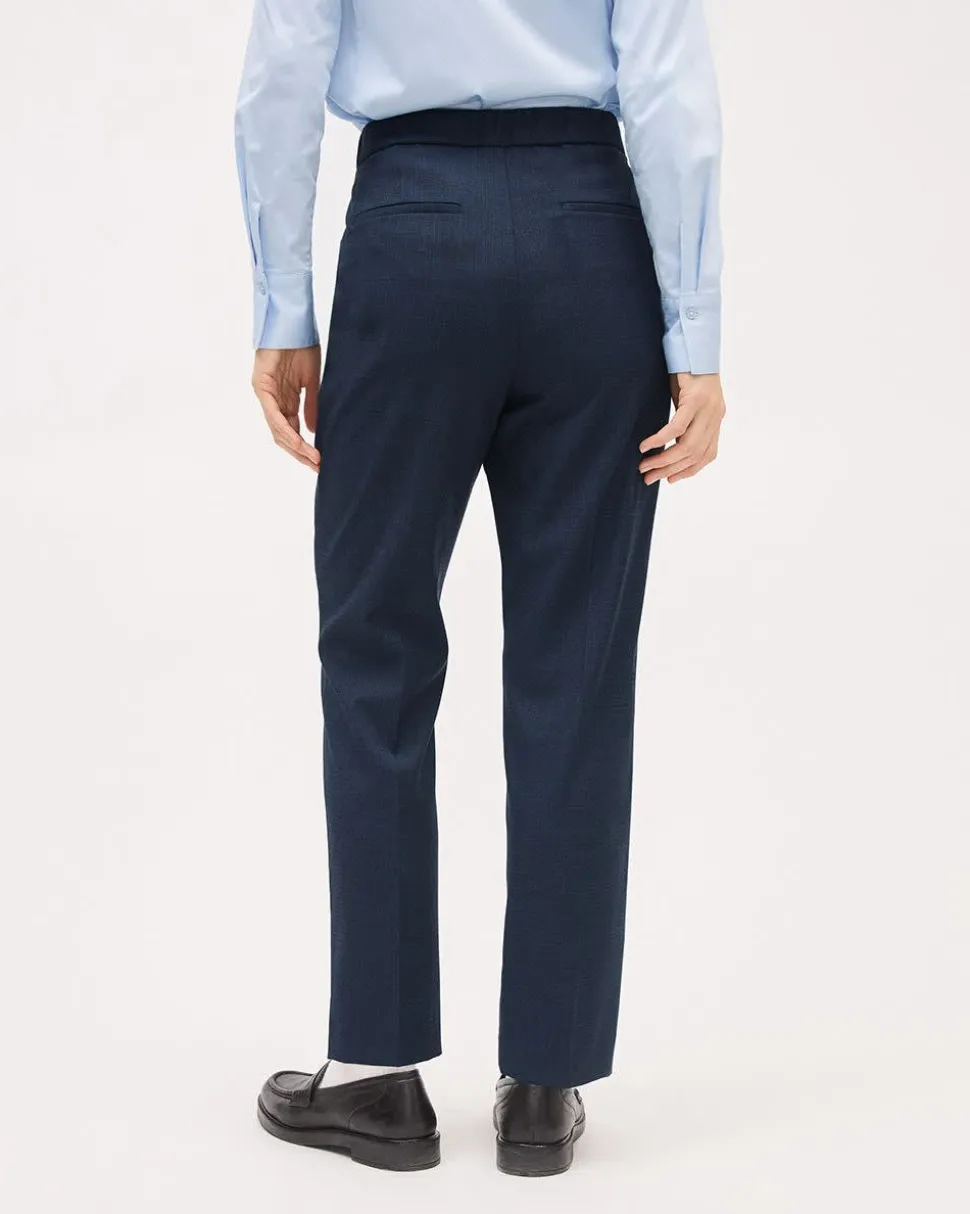 Navy Slim-Leg High-Rise Pant
