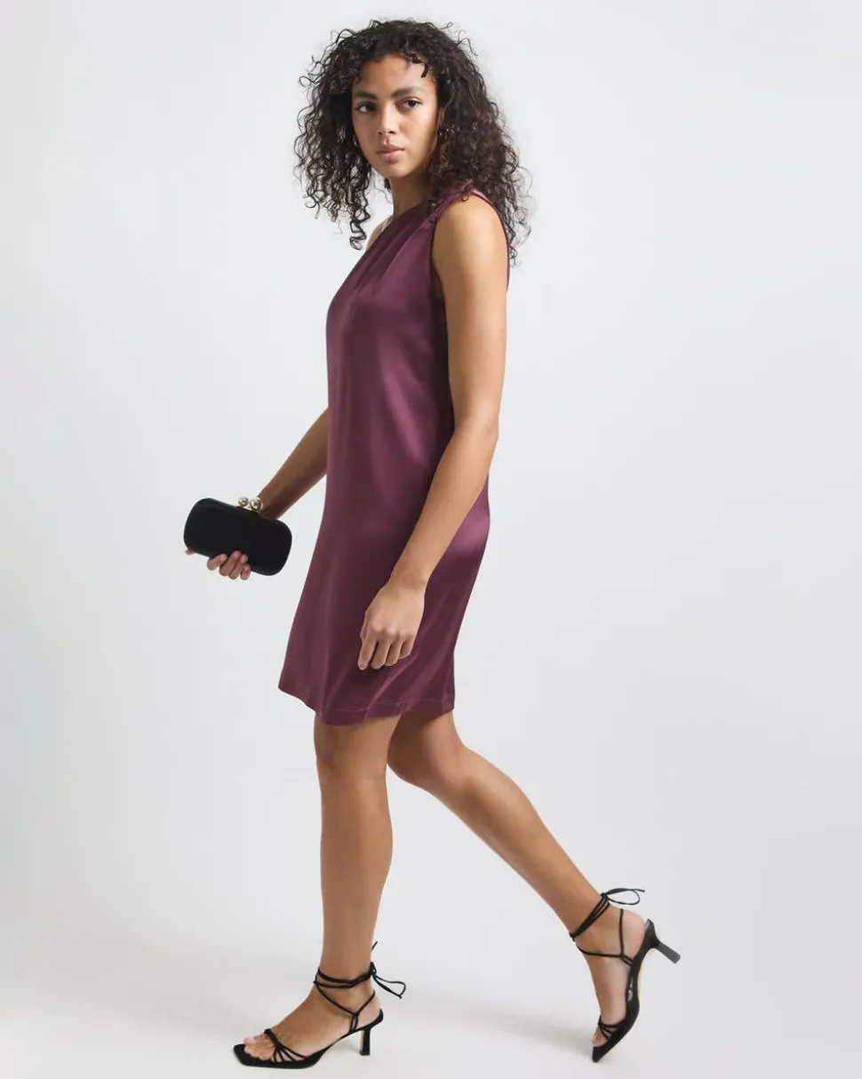 One-Shoulder Satin Mini Cocktail Dress