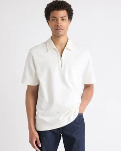 Oversized Short-Sleeve Half-Zip Polo