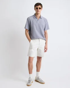 Oversized Short-Sleeve Textured Polo