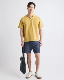 Oversized Short-Sleeve Textured Polo
