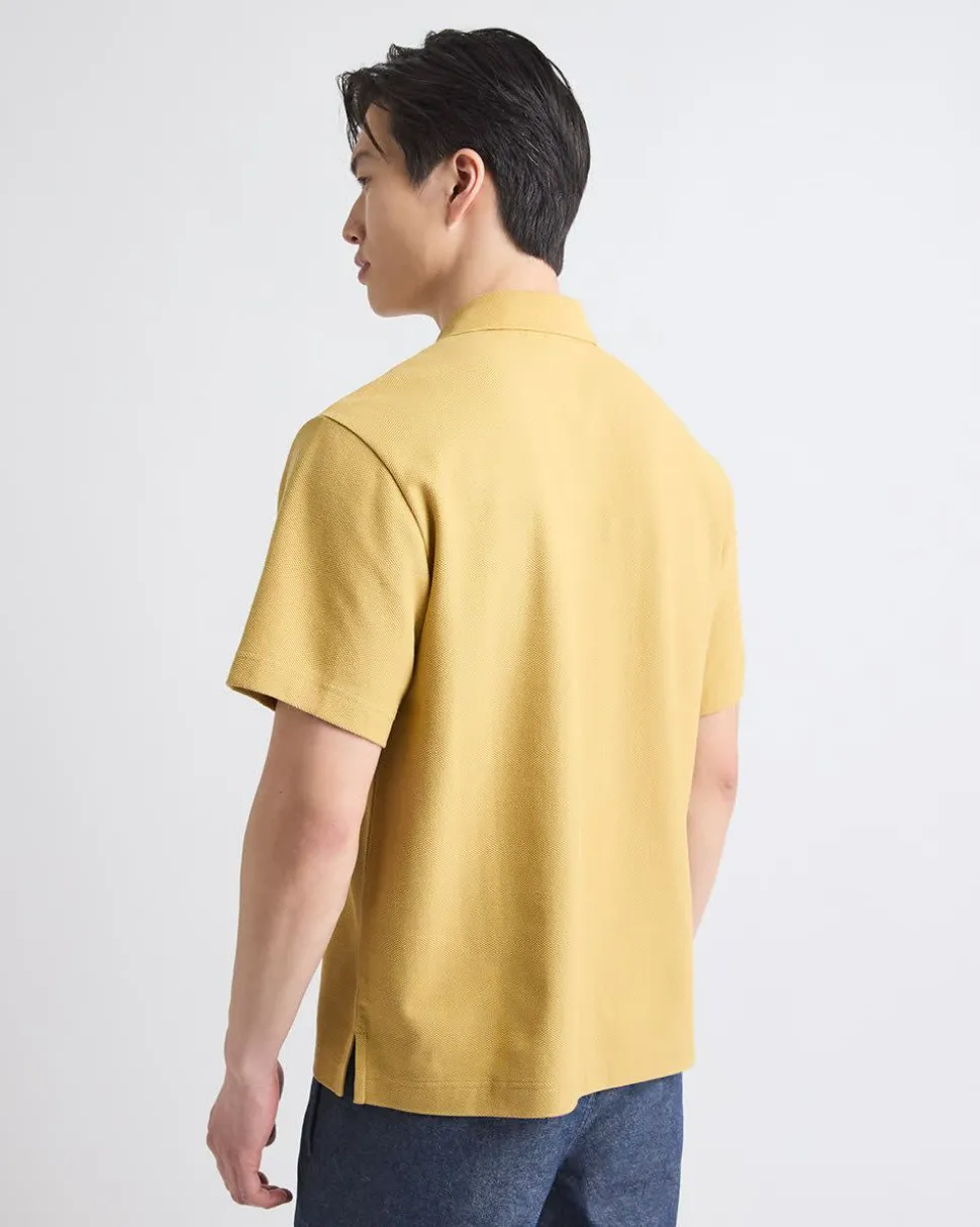 Oversized Short-Sleeve Textured Polo