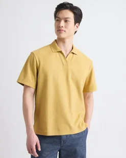 Oversized Short-Sleeve Textured Polo