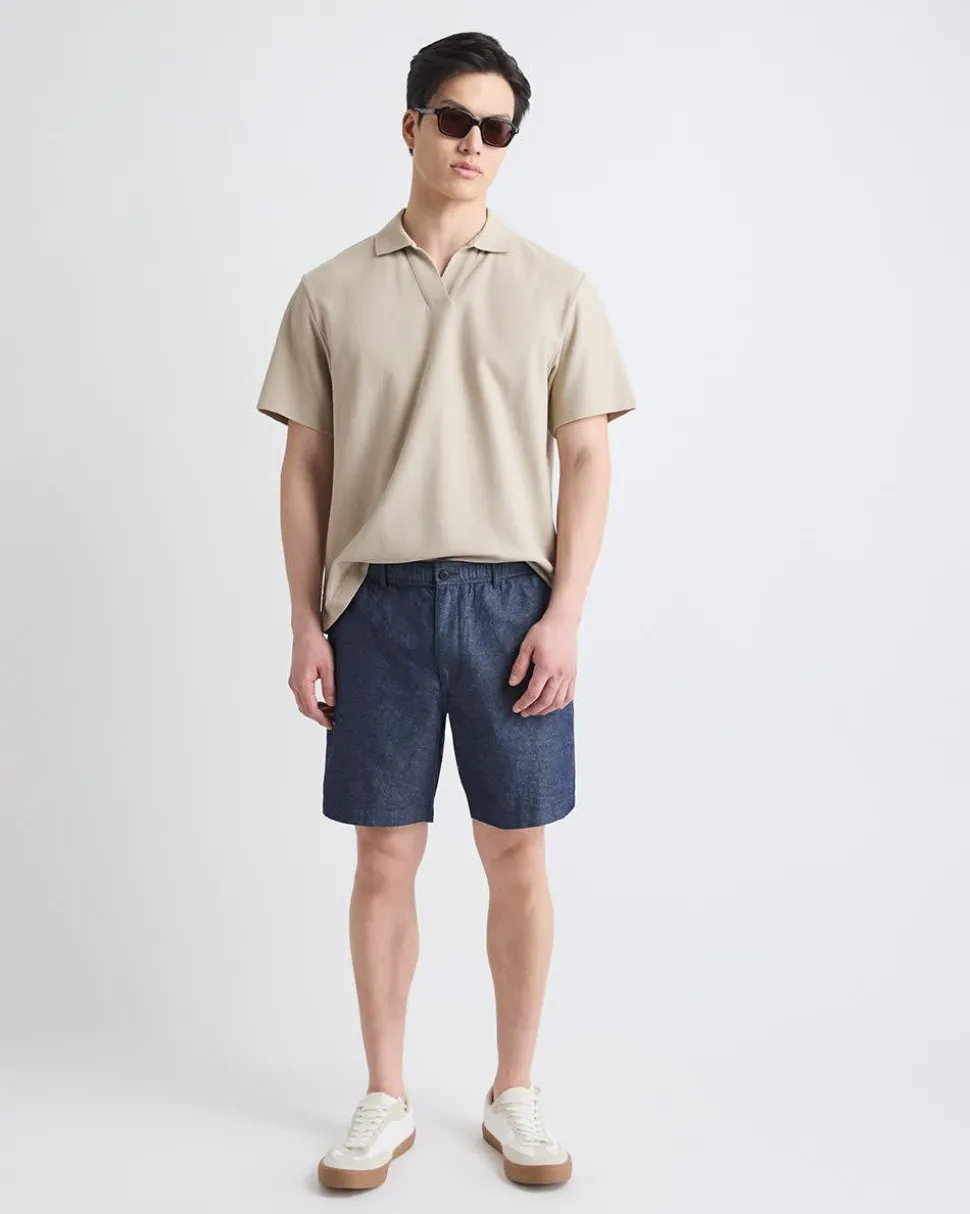 Oversized Short-Sleeve Textured Polo