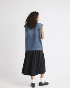 Oversized Sleeveless Denim Jacket