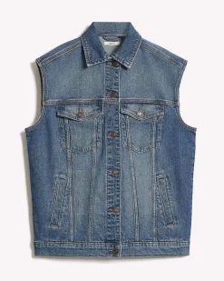 Oversized Sleeveless Denim Jacket