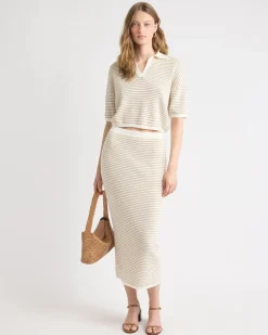 Pencil Midi Skirt with Fancy Stitches