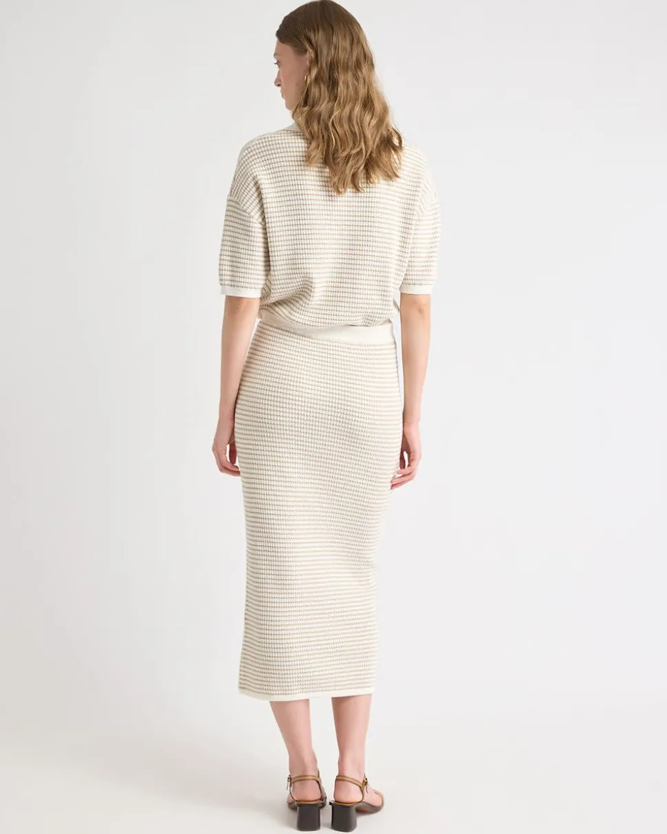 Pencil Midi Skirt with Fancy Stitches