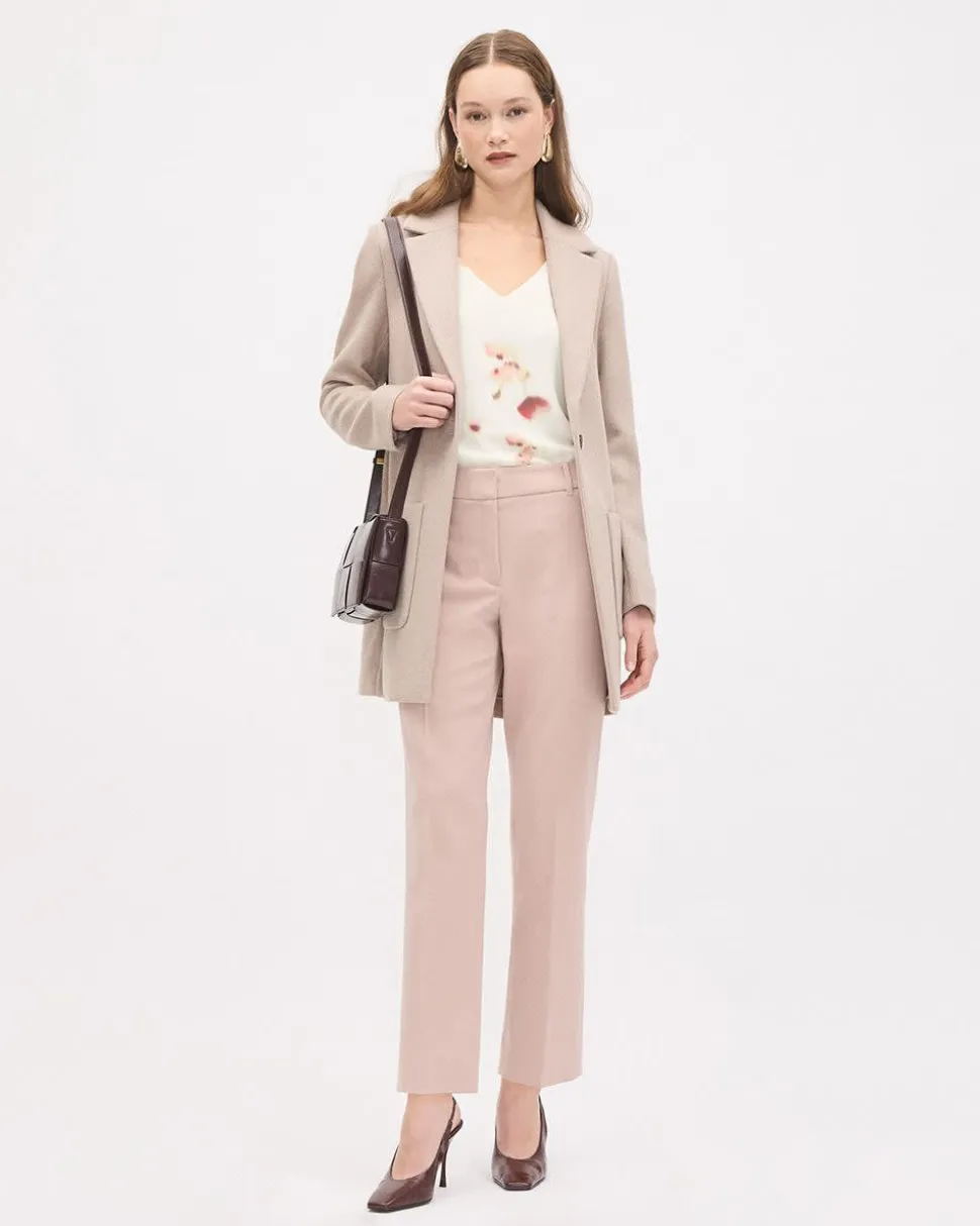 Pink Straight-Leg Mid-Rise Pant