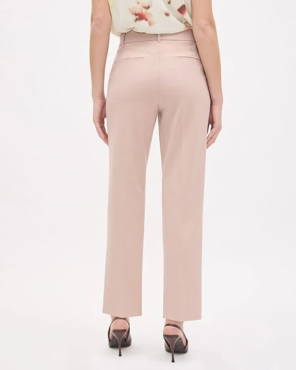 Pink Straight-Leg Mid-Rise Pant
