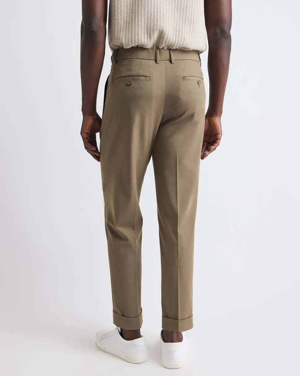 Pleated Tapered-Leg City Pant