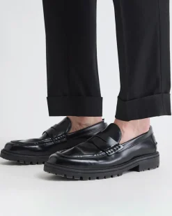 Pleated Tapered-Leg City Pant