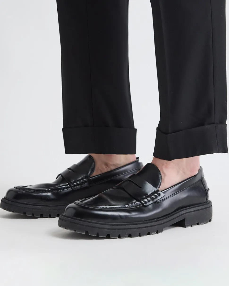 Pleated Tapered-Leg City Pant