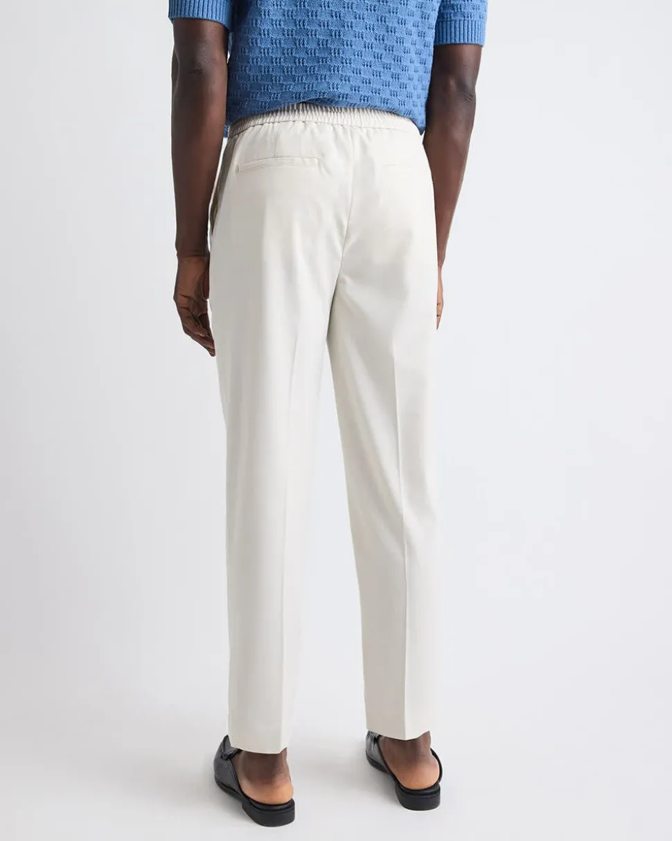 Pleated Tapered-Leg Pant with Elastic Waistband