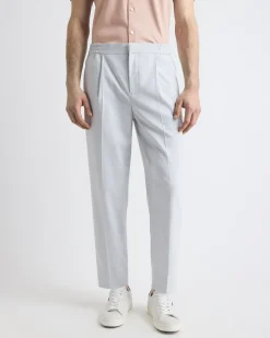 Pleated Tapered-Leg Pant with Elastic Waistband