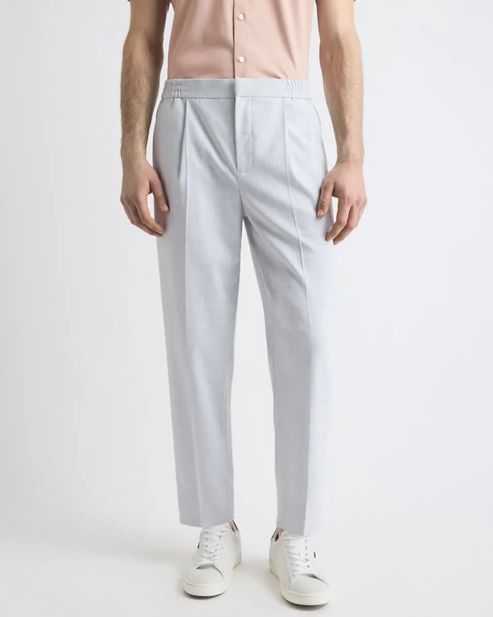 Pleated Tapered-Leg Pant with Elastic Waistband