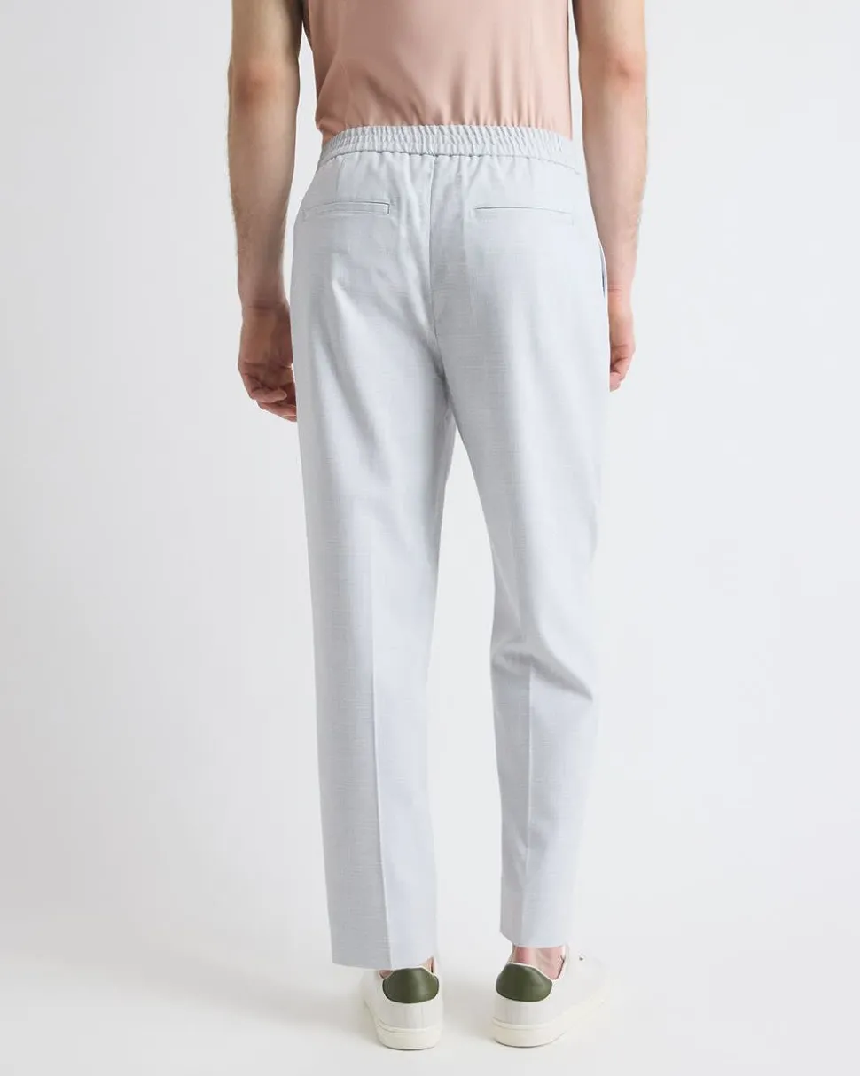 Pleated Tapered-Leg Pant with Elastic Waistband