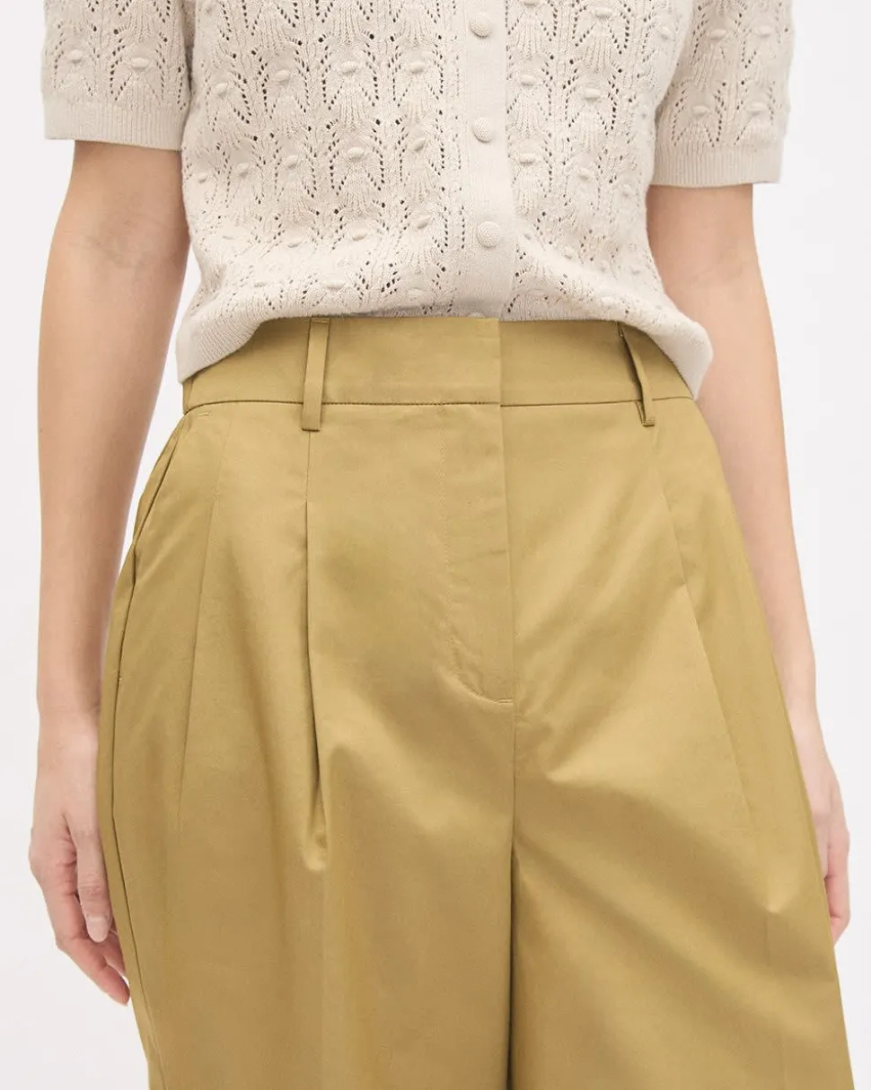 Poplin High-Rise Wide-Leg Pant