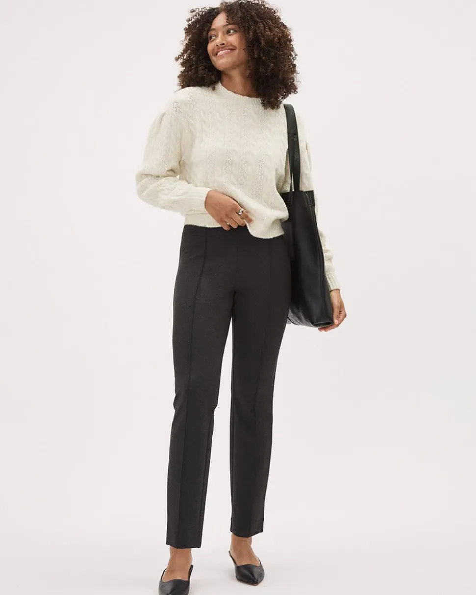 Pull-On High-Rise Slim-Leg Ankle Pant