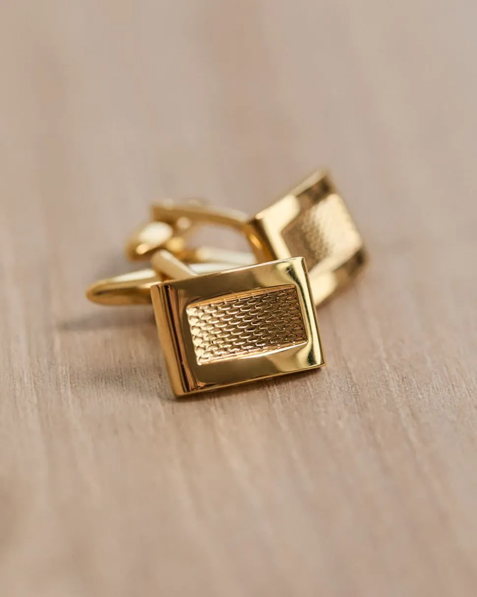 Rectangular Golden Cuff Links