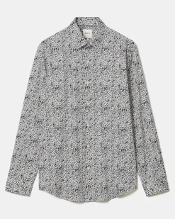 Regular-Fit Dress Shirt with Floral Pattern