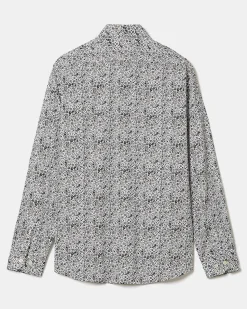 Regular-Fit Dress Shirt with Floral Pattern