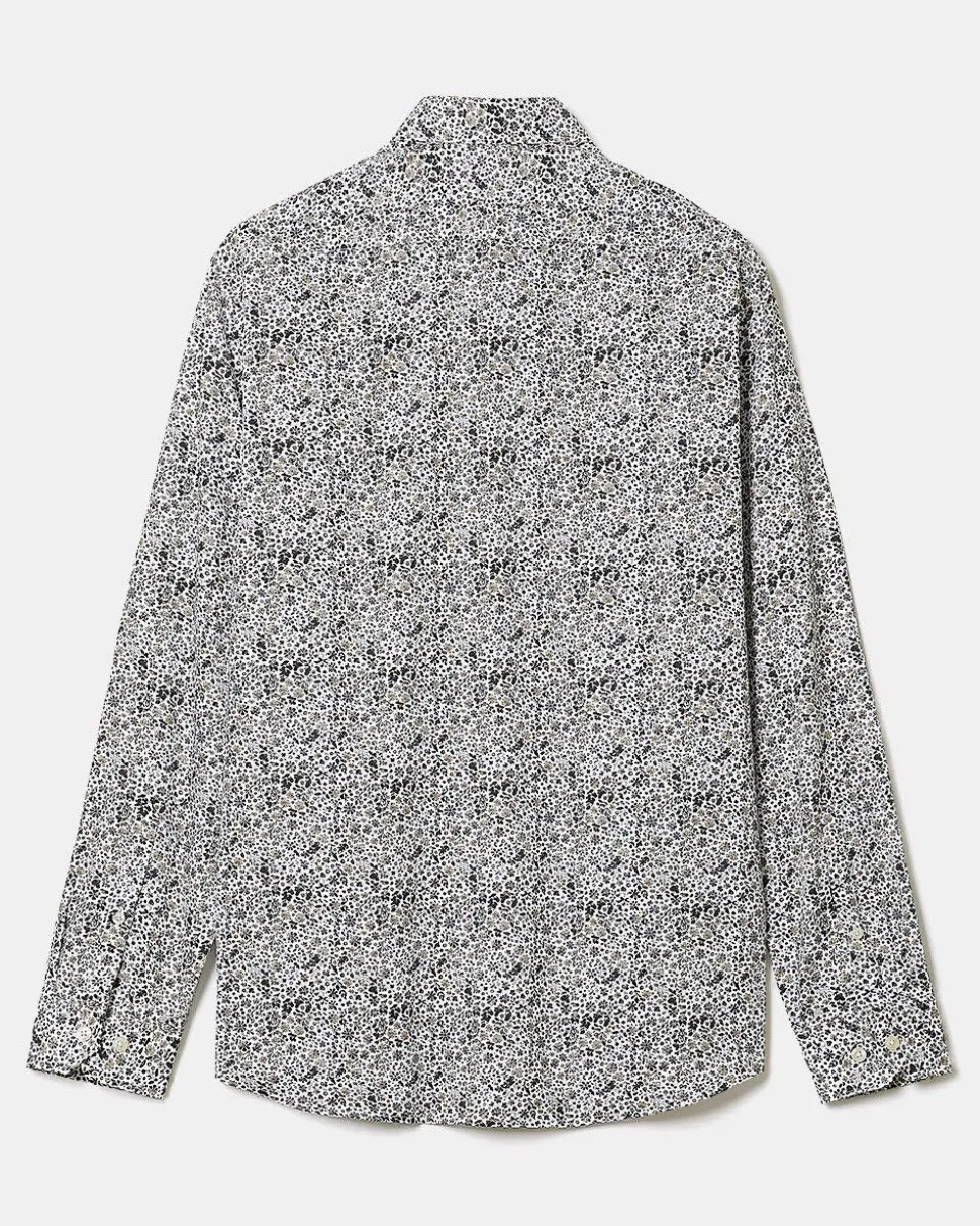 Regular-Fit Dress Shirt with Floral Pattern