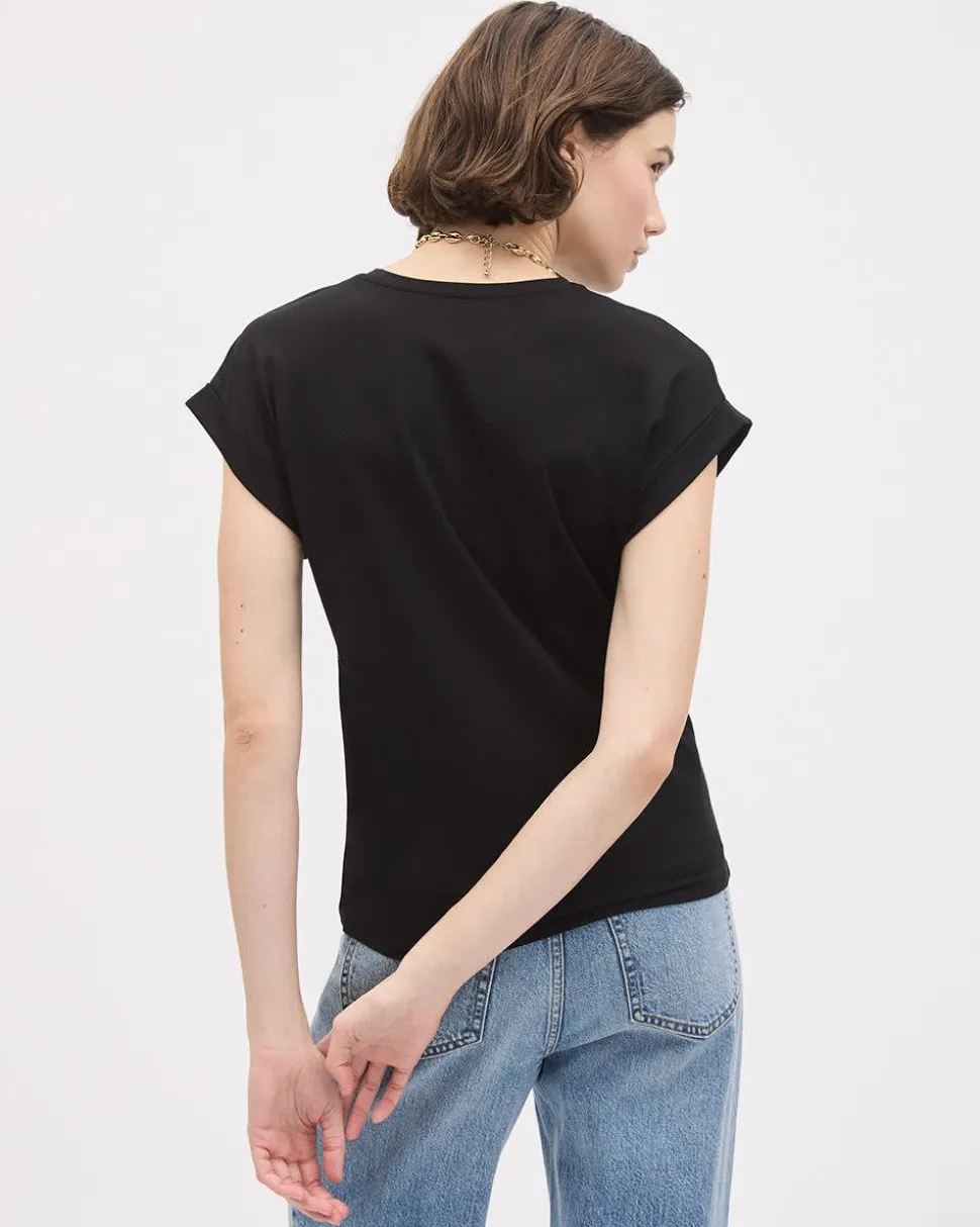 Relaxed-Fit Extended-Sleeve Crew-Neck Tee