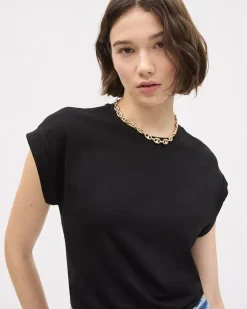 Relaxed-Fit Extended-Sleeve Crew-Neck Tee