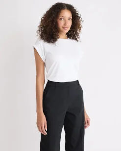 Relaxed-Fit Extended-Sleeve Crew-Neck Tee