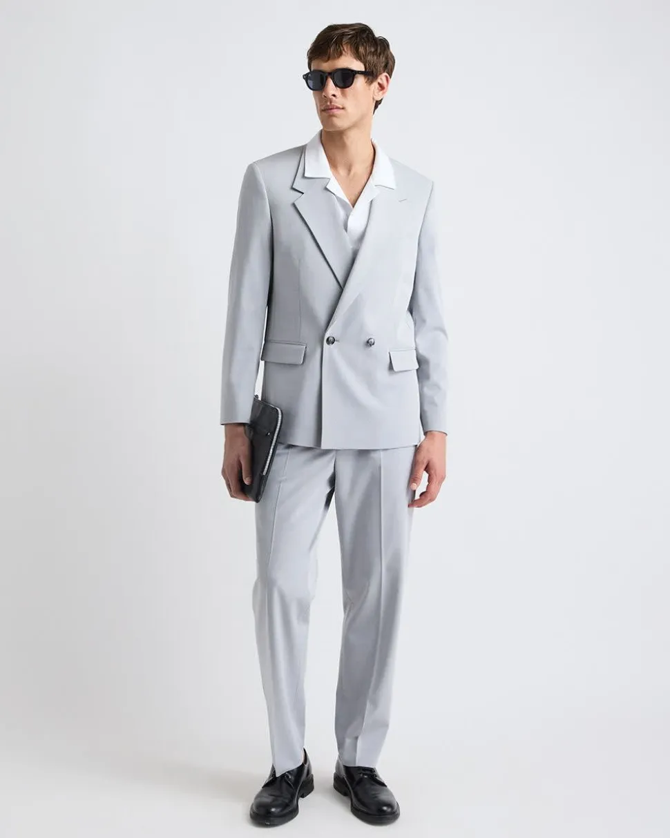Relaxed-Fit Light Grey Suit Pant