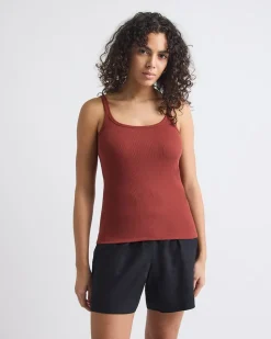 Scoop-Neck Ribbed Cami with Spaghetti Straps