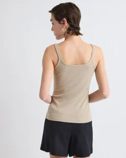 Scoop-Neck Ribbed Cami with Spaghetti Straps