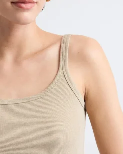 Scoop-Neck Ribbed Cami with Spaghetti Straps