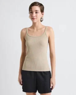 Scoop-Neck Ribbed Cami with Spaghetti Straps