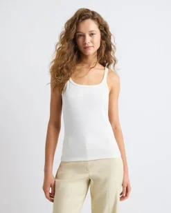 Scoop-Neck Ribbed Cami with Spaghetti Straps