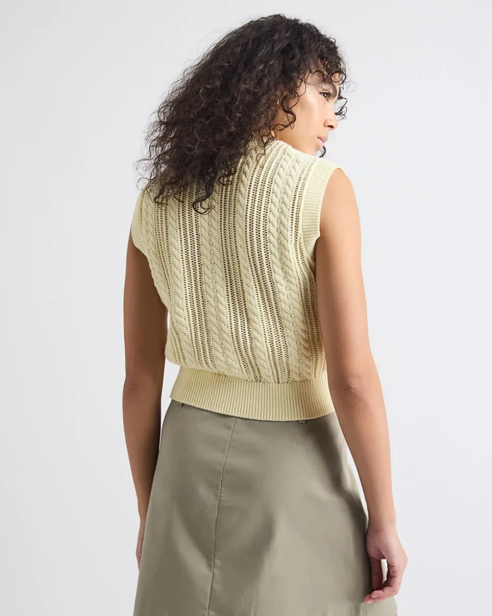 Short Cable-Stitch Sweater Vest