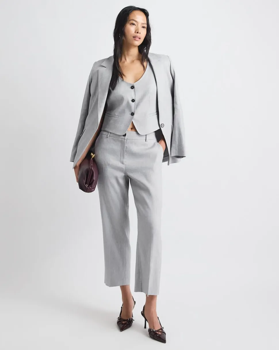 Short Grey-Linen Vest