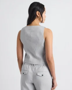 Short Grey-Linen Vest