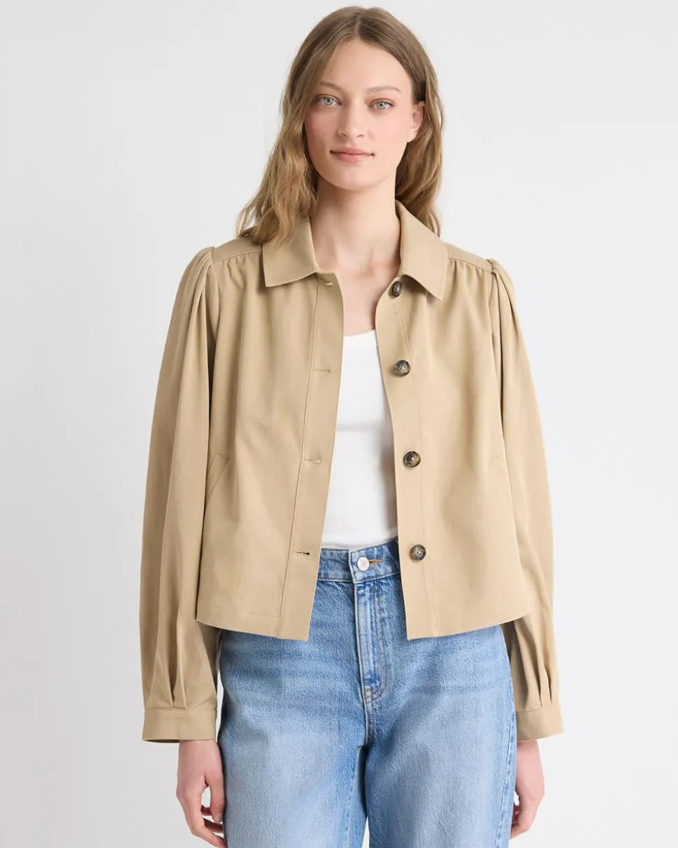 Short Jacket with Shirt Collar