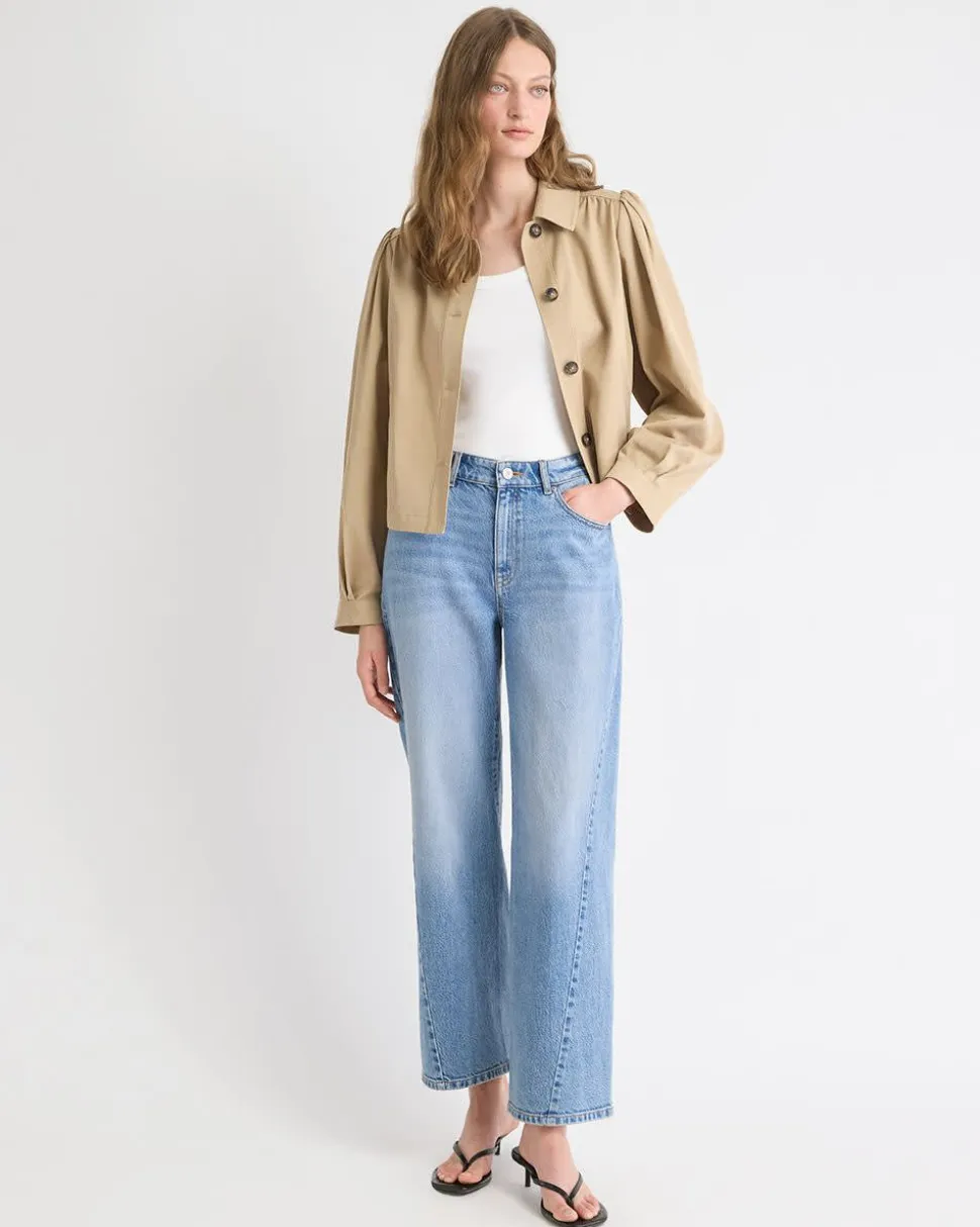 Short Jacket with Shirt Collar