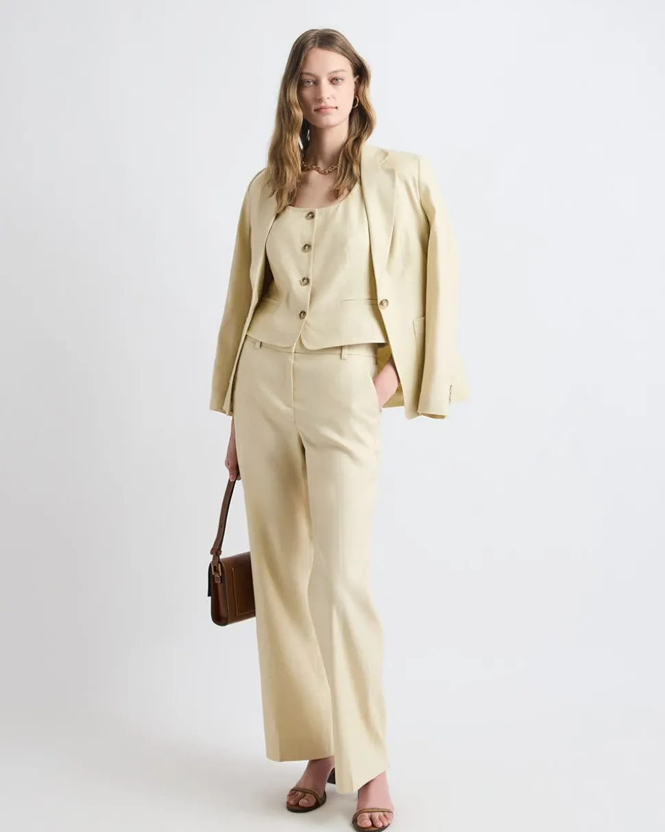 Short Linen-Blend Vest