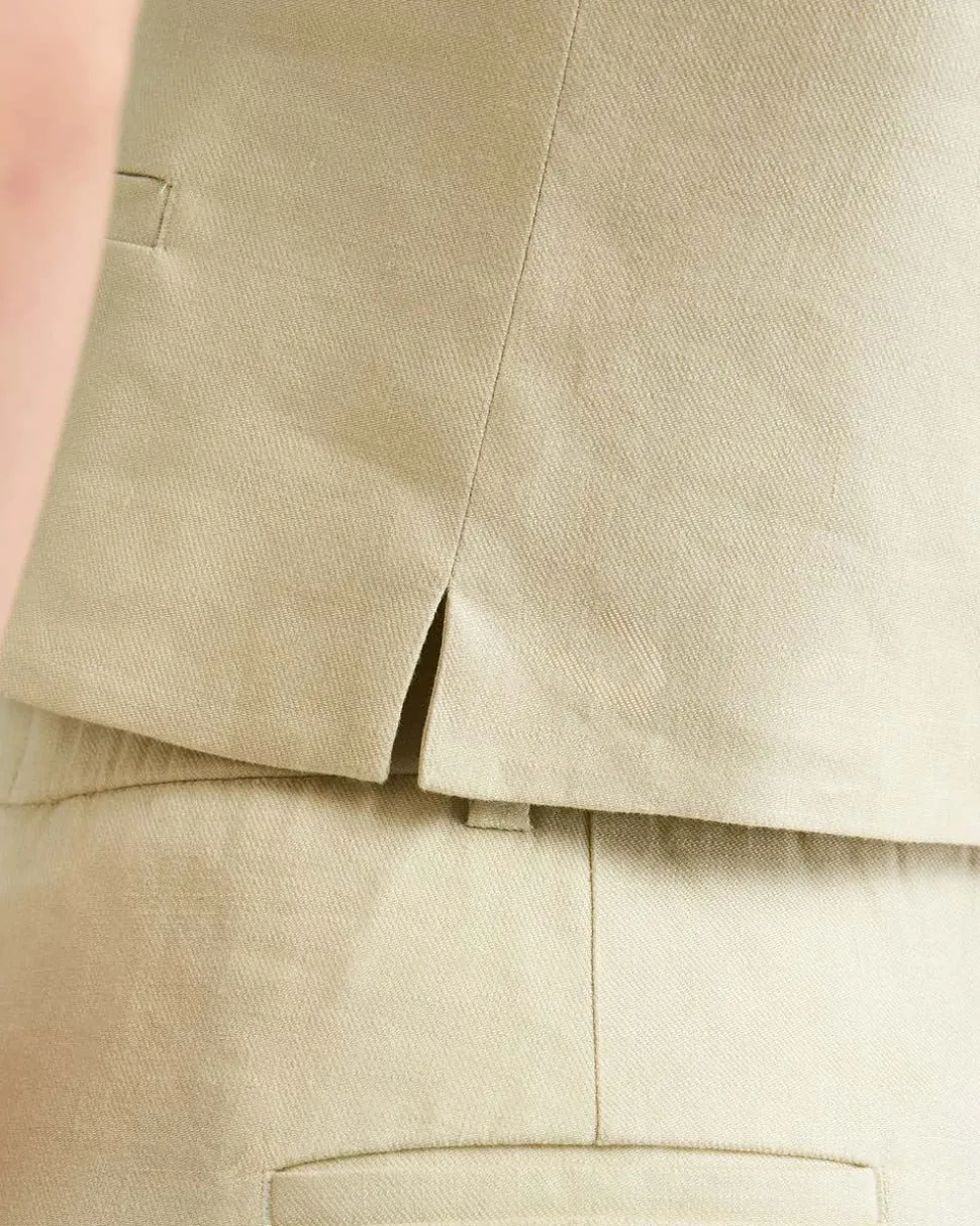 Short Linen-Blend Vest