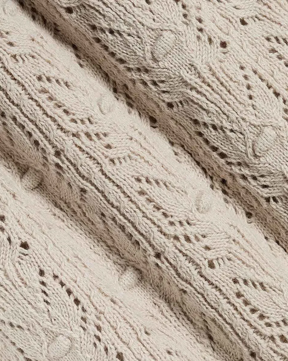 Short-Sleeve Buttoned-Down Sweater Top with Shirt Collar