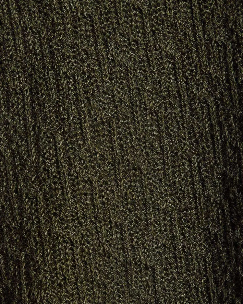 Short-Sleeve Buttoned-Down Textured Sweater with Shirt Collar