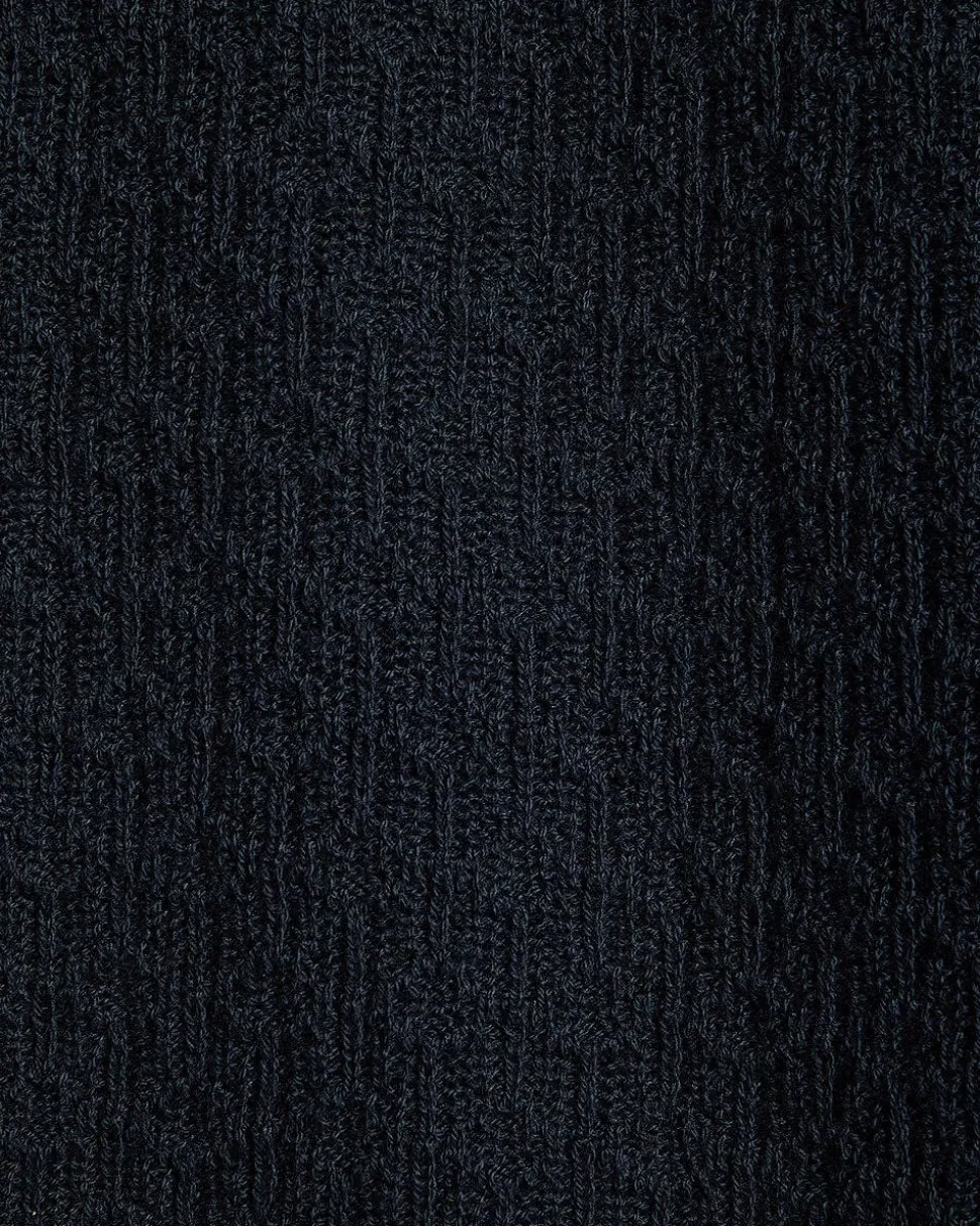 Short-Sleeve Buttoned-Down Textured Sweater with Shirt Collar