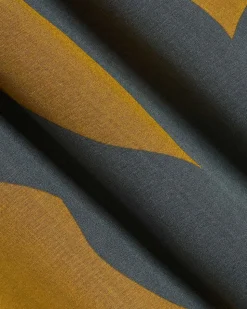 Short-Sleeve Camp-Collar Shirt with Foliage Pattern